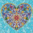 thumbnail image 1 of DIAMOND DOTZ® Coeur en vitrail Édition Spéciale Kit d'art Broderie Diamant, 1 of 7