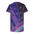 thumbnail image 4 of EQWLJWE Hauts d'Été pour Femmes Hauts pour Femmes Liquidation Femmes Décontracté Imprimé Manches Courtes Col Rond Chandail Blouse T-shirt Hauts, 4 of 5