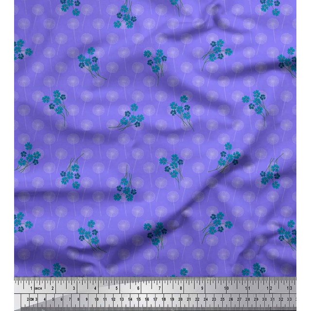 Soimoi Poly Georgette Fabric Artistic Floral Print Fabric by the Yard 52 Inch Wide