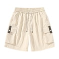 thumbnail image 2 of Yuyuzo Shorts Cargo pour Hommes à Taille Élastique, Couleur Unie, Randonnée en Plein Air, Été, Plage, Voyage, Shorts avec Poches, 2 of 4