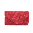 thumbnail image 4 of CHOK Lace Floral Envelope Handbag Evening Bag Wedding Bride Party Bag Coin Purses-White, 4 of 4