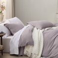 thumbnail image 4 of Bedsure Duvet Cover Queen Size - Soft Prewashed Queen Duvet Cover Set, 3 Pieces, 1 Duvet Cover 90x90 Inches with Zipper Closure and 2 Pillow Shams, Dusty Purple, Comforter Not Included, 4 of 6