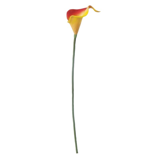 kurtrusly Wedding Decor With Simulated Calla - Choose Variety Of Colors And Styles With High 3D And Simulation Durable PU reddish yellow 1 Pc