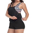 thumbnail image 3 of Women Tankinis Set Spaghetti Strap V-Neck Floral Vest  Boxer Underpants, 3 of 6