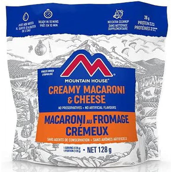 Mountain House Mac and Cheese Pouch | Freeze Dried Backpacking & Camping Food | Survival & Emergency Food | Entree Meal | Easy to Prepare | Delicious and Nutritious | Single Pouch