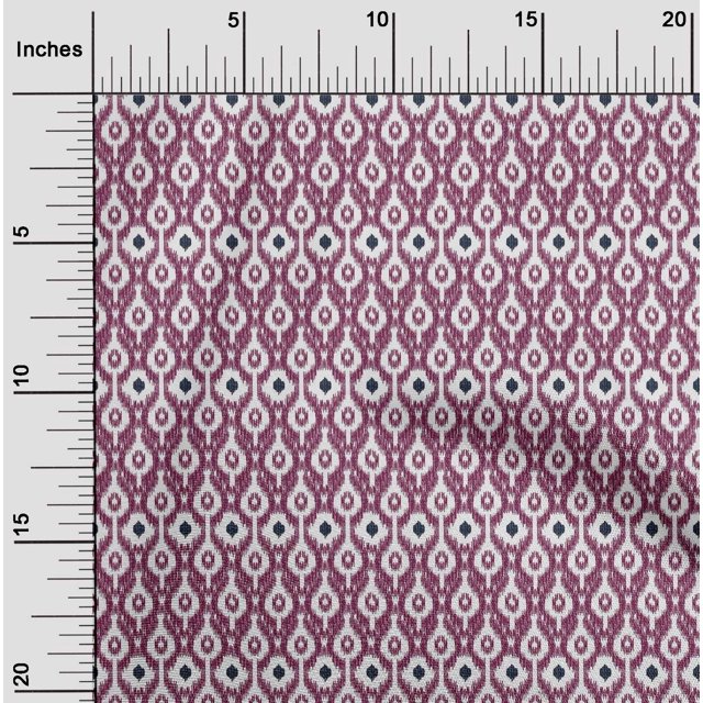 oneOone Silk Tabby Fabric Ogee Ikat Print Sewing Fabric BTY 42 Inch Wide