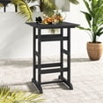 thumbnail image 3 of Costway Outdoor Bar Table All Weather HDPE Patio Table with Wood Grains Bistro Table Black, 3 of 10