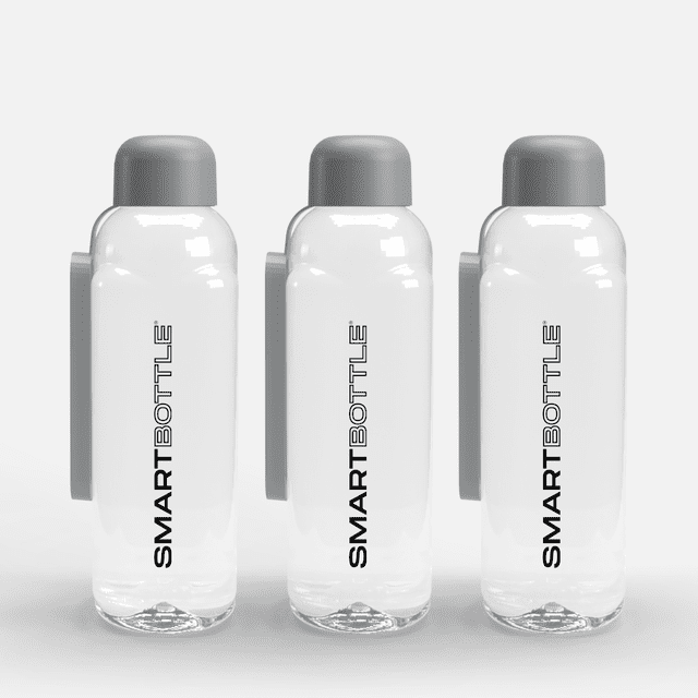 Smartbottle Bouteille d'Eau Mince Réutilisable, Gris, 500 ml / 16 Oz, Lot de 3