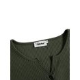 thumbnail image 2 of Opperiaya Women Spring T-Shirt Solid Color Henley Neck Long Sleeve Pullover, 2 of 9