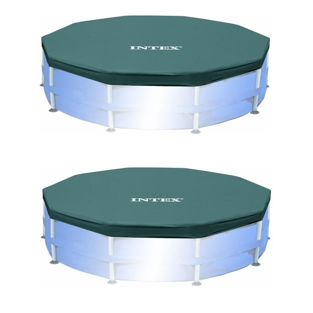 Intex Housse Ronde de 10 Pieds pour Piscine de Cour Arrière Easy Set Extérieure, Bleu (Lot de 2)