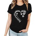thumbnail image 2 of Meichang T-Shirts de la Saint-Valentin pour Femmes Hauts Mignons Imprimé Cœur Vacances Col Rond Hauts Décontractés Manches Courtes Cadeaux T-Shirts Blouses Liquidation de Printemps, 2 of 3