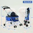 thumbnail image 2 of NiamVelo Poussette pour Chien Pliable Poussette pour Chat avec 4 Roues Poussette pour Toutou Portable avec Porte-Gobelets, Bleu, 2 of 7