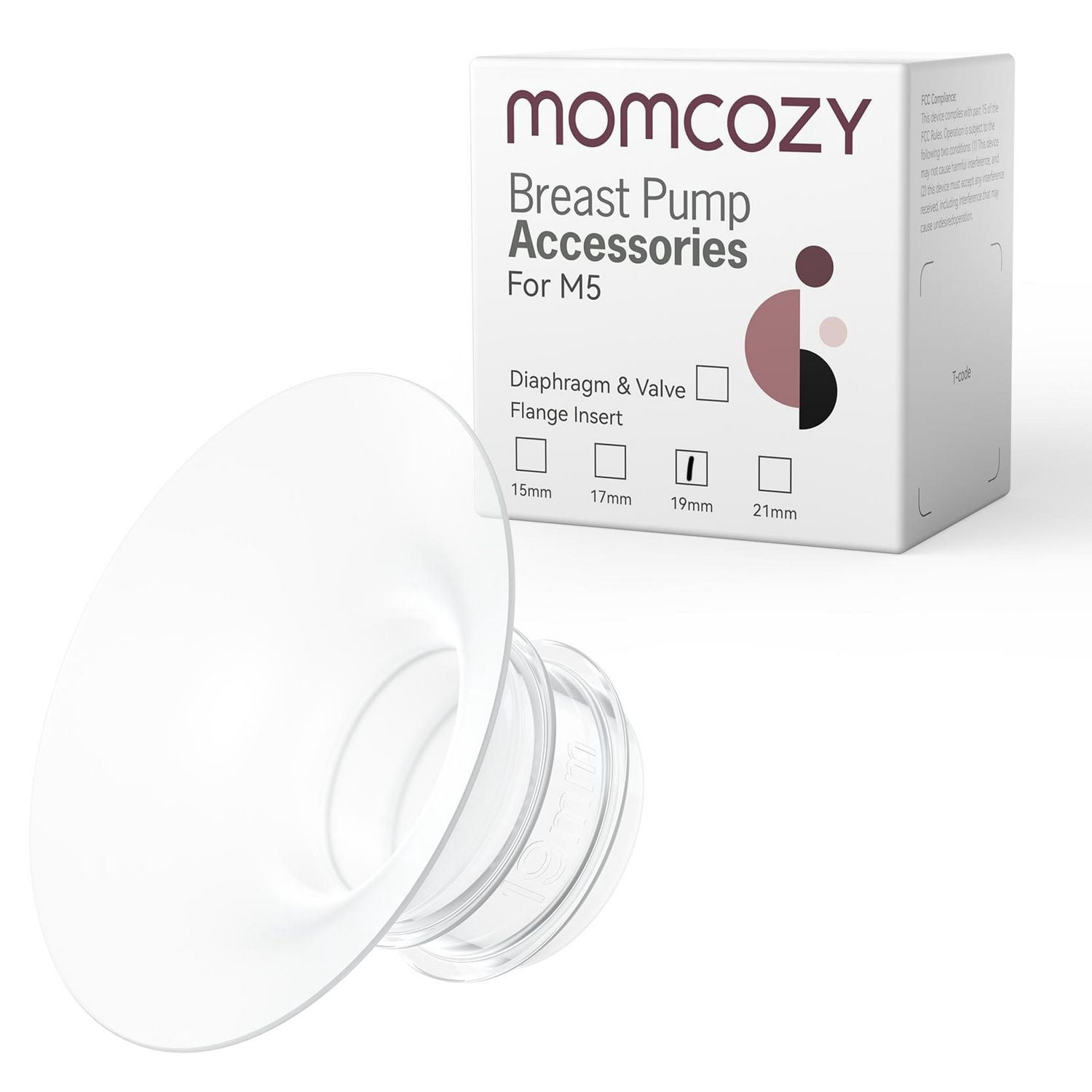 Momcozy 19mm Flange Insert for M5 Breast Pump – BPA-Free Silicone Breast Shield Accessory