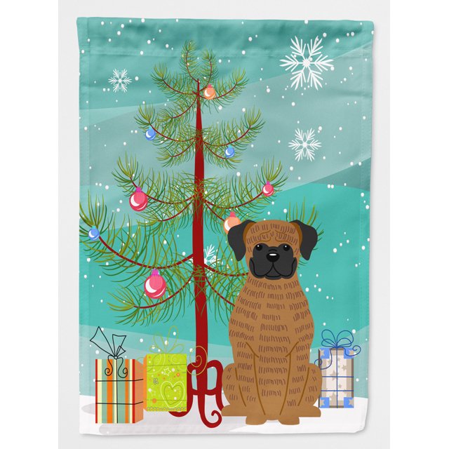 Carolines Treasures BB4242GF Merry Christmas Tree Brindle Boxer Flag Garden Size