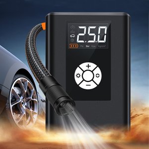 XYAIYT Portable Digital Tire Inflator Pump with Emergency LED Light for Car Bike Motorcycle Quick Automatic Smart Modes Large Display Battery Powered Easy to Carry