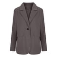 thumbnail image 3 of ManxiVoo Professional Womens Blazer Cardigan Open Front Lightweight Office Wear Versatile Spring Layering Piece XXXL Size Dark Gray, 3 of 6