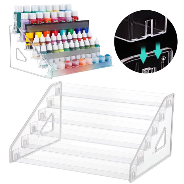 6 Layer Acrylic Paint Organizer,Organizer Acrylic Display Rack for Holder Sunglasses Organizer Essential Oils Holder Clear Eyeglasses Display Case Makeup Organizer