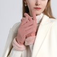 thumbnail image 1 of Women's Warm Gloves Touching Screen Riding Thickened Hair Mouth Gloves, 1 of 4