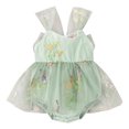 thumbnail image 1 of MIASHUI Barboteuse Robe Tutu en Maille Sans Manches à Broderie Florale pour Filles, Vert, 9-12 Mois, 1 of 8