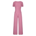 thumbnail image 4 of Ensemble Deux Pièces Femme Ensembles Deux Pièces pour Femmes Ensemble de Vêtements Femme Col Rond Manches Courtes Hauts Ensembles Pantalons Style Pantalon Cargo S_6 Survêtements pour Femmes Roses 3TG, 4 of 5