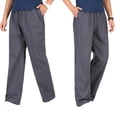 thumbnail image 3 of XZNGL Mens Solid Pure Cotton Elastic Waist Straight Barrel Trousers, 3 of 4