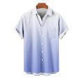 thumbnail image 4 of Pisexur Shirts for Man T Hommes Mode Décontractée Col Rabattu Impression Dégradée Chemise à Manches Courtes Blouse Bleue, m Chemises de Golf Hommes & Chemises Hommes, 4 of 7