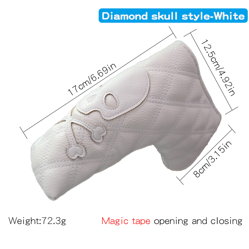 Golf Wood Cover Skull For Driver Fairway Hybrid Waterproof Protector Set PU Leather Soft Durable Golf Club Covers White Blade Putter