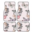 thumbnail image 1 of Lsque Beautiful Butterfly Print 4-Piece Floor Mats, Heavy-Duty Rubber Liners, Anti-Slip Design, All-Season Automotive Protection, Vehicles, Cars, Trucks, and SUVs, 1 of 7