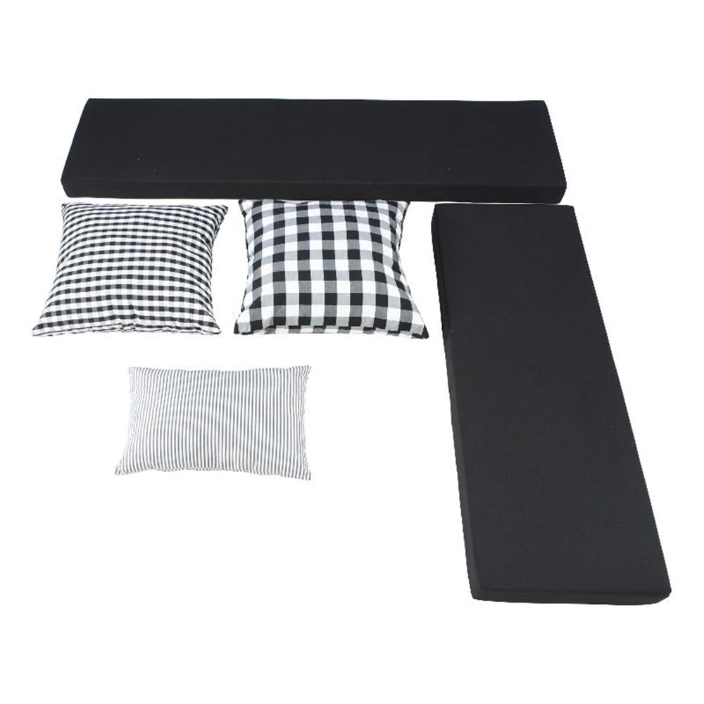 Linon Ensemble de 5 Coussins/oreillers en Polyester pour Coin Troyin, Noir