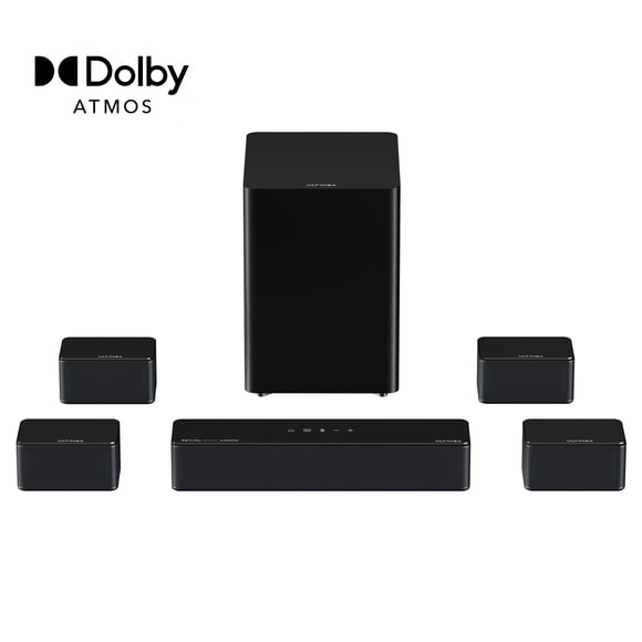 ULTIMEA 7.1Ch Soundbar with Dolby Atmos, APP Control, Surround Sound System for TV, 4 Wired Surround Speakers, Sound Bar for TV with 6.5" Wireless Subwoofer, Soundbar for TV, Poseidon D80