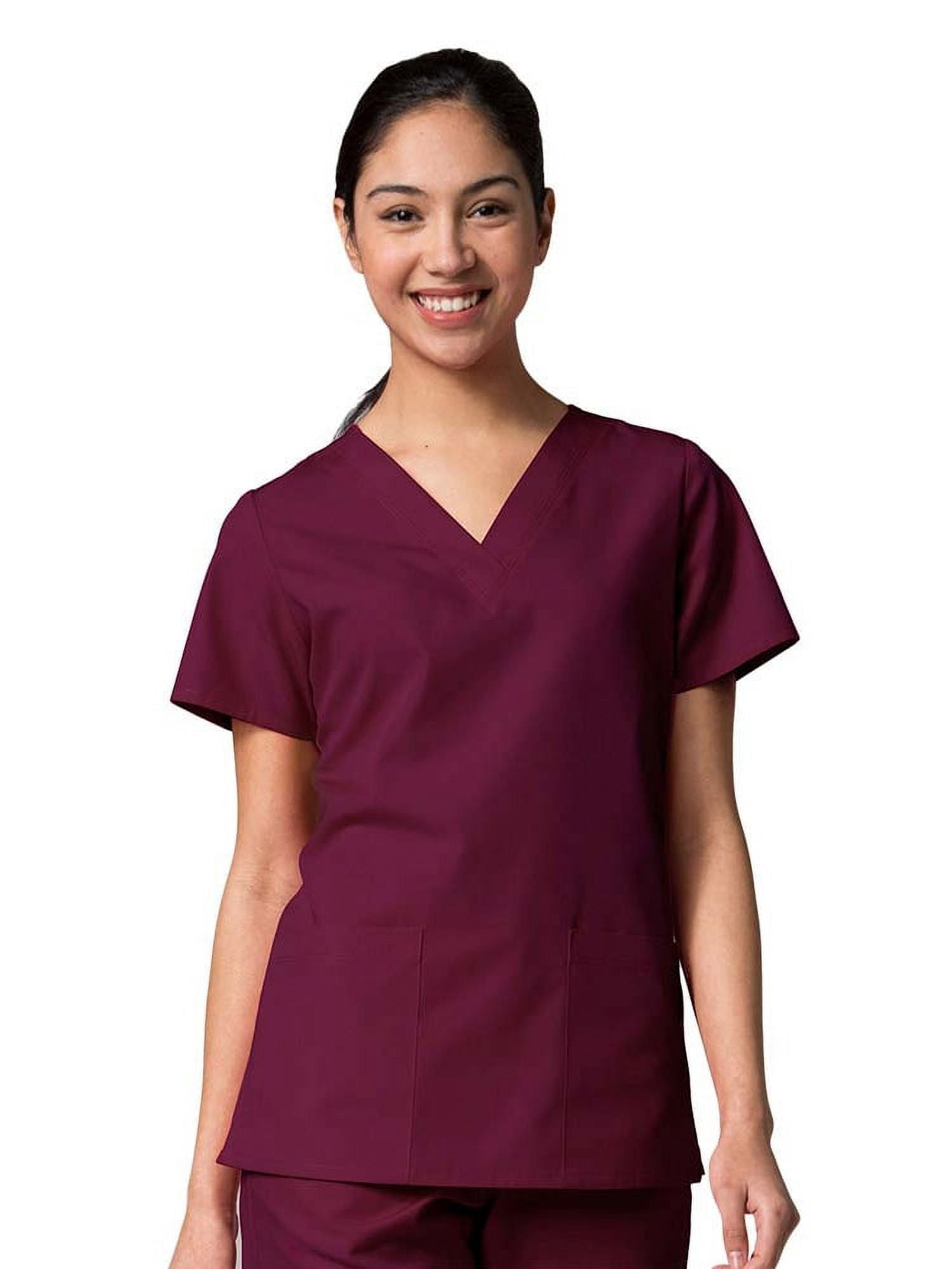Red Panda Women's Scrub Top, V-Neck, Two Pocket, Solid