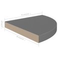 thumbnail image 4 of vidaXL Floating Corner Shelf High Gloss Grey 35x35x3.8 cm MDF, 4 of 4