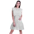 thumbnail image 1 of Moomaya Womens Ruffle Sleeve A,Line Schiffli Dress Solid Designer Party Dress, 1 of 6