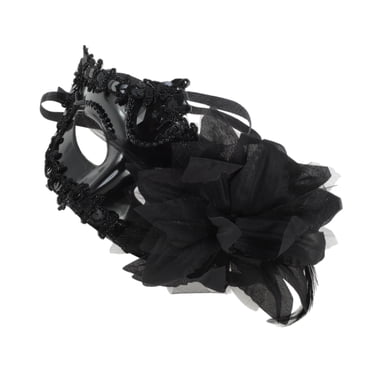 Unique Bargains 1 Pc Lily Princess Half Face Party Mask for Masquerade Party Black