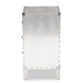 thumbnail image 4 of Bowery Hill Contemporary Silver Metal 3-Drawer Nightstand, 4 of 9