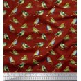 thumbnail image 1 of Soimoi polyester Crepe Fabric Flycathcer Bird Decor Fabric Printed Yard 52 Inch Wide, 1 of 5
