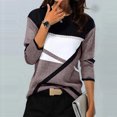 thumbnail image 1 of Jsaierl 2024 Automne Hauts à Manches Longues pour Femmes Col Rond Confortables T-Shirts Graphiques Géométriques Tendance Chemises Amples Décontractées Habillées Blouses de Travail, 1 of 3