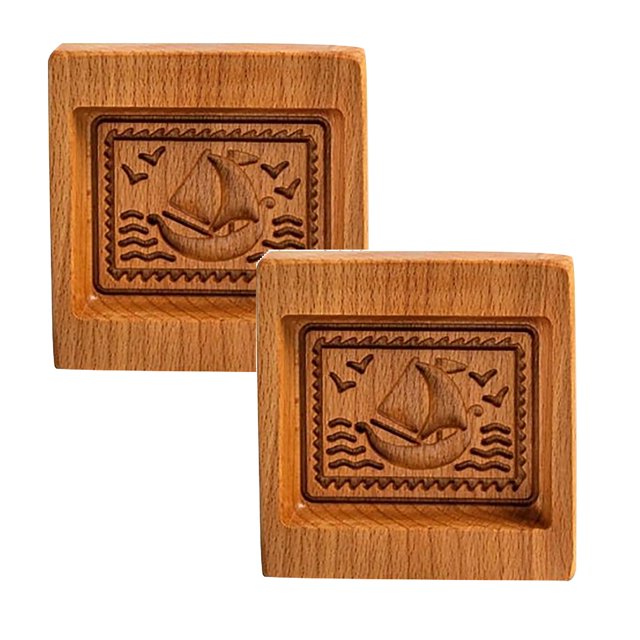 Oleegame 2PC Cookie Mold Cookie Molds Provences Rose Cookie Stamp Embossing Molds Craft Decorating Baking Tool