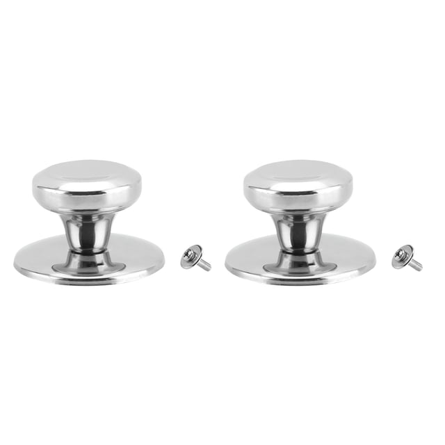 kurtrusly 2pack/lot Comfortable Grip Kitchenware Accessories For Round Lid Cap Concave (Silver) trumpet