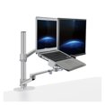 thumbnail image 3 of Aluminum Height Adjust Desktop Dual 17-32 Inch Monitor Holder+12-17 Inch Laptop Holder Stand Full Motion Triple Mount Arm ,Easy to Use, 3 of 6