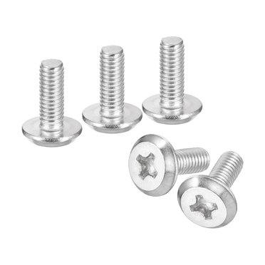 Uxcell Vis à Tête Ronde Plate M3x8mm, Lot de 100 Vis à Tête Crantée en Acier Inoxydable 304 pour Machine à Entraînement