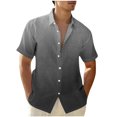 thumbnail image 3 of Hot6sl Économies d'Été Liquidation Chemisier & Chemise à Manches Courtes Col Rabattu, Chemise Décontractée Mode Homme Col Rabattu Imprimé Dégradé Manches Courtes Bouton Chemisier, Chemisier Polyester Homme/gris Foncé, TG, 3 of 5