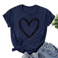 thumbnail image 1 of Styesk T-Shirts pour Femmes Confortables Doux Col Rond T-Shirts Chandail Mode Léger Manches Courtes T-shirt Saint-Valentin Graphique Décontracté Grande Taille Hauts Imprimé Cœur Hauts de Sortie, 1 of 3