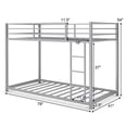 thumbnail image 2 of Gymax Twin Bunk Bed Twin Over Frame Platform W/ Guard Rails & Side Ladder Silver, 2 of 8