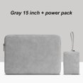 thumbnail image 1 of tredstone Laptop Sleeve Leather Waterproof Notebook Bag Zipper Shock-proof Computer Case, Gray, 15 Inches, Charger Bag, 1 of 8