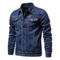 thumbnail image 1 of Veste en Denim Homme Mode Décontractée Veste en Denim Extérieur Veste à Simple Boutonnage Veste de Travail, 1 of 3