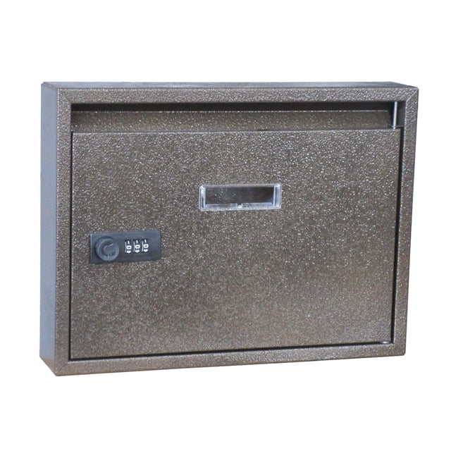Rongfmy Locking Wall Mount Mailbox, Mail Boxes Outdoor with Combination Lock, Key Drop Bronze