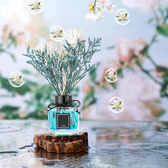 Wzzjkit Flower Diffuser for Home Decor 50ml Glass Oil Diffuser Long Lasting Bathroom Fresheners Diffuser for Bathroom Decor Perfume
