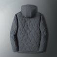 thumbnail image 3 of Windproof Jacket men Solid Casual Thicken Hooded Zipper Winter Keep Warm Windproof Jacket Coats, 3 of 6