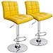 thumbnail image 3 of Tabourets de Bar Réglables en Cuir PU Carré Moderne avec Dossier, Set de 2, Tabouret Pivotant de contre-Hauteur par Leopard (Jaune), 3 of 5